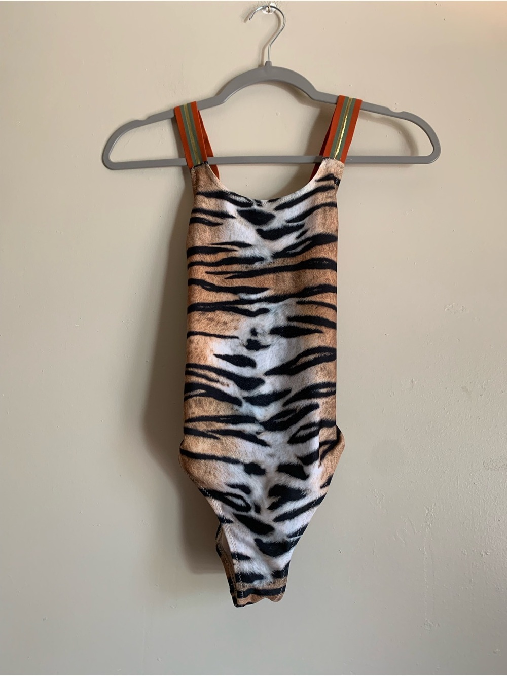 Molo Recycled Kids One-Piece Swimsuit Tiger Print Bathing Suit Size 10 Swim